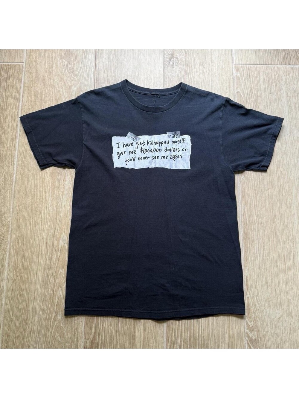 Funny Quote Comedy T-Shirt Vintage 90s Size XL Black Short Sleeve Graphic Tee